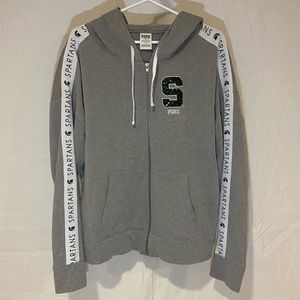 NWOT PINK michigan state zip-up hoodie